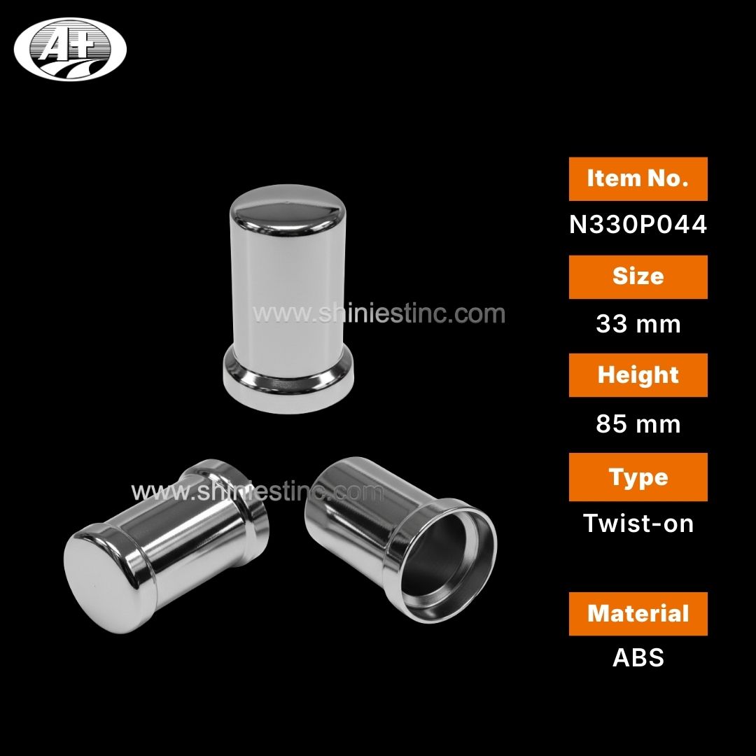 Standard Smooth 33mm Chrome ABS Wheel Nut Cover for Semi Trucks