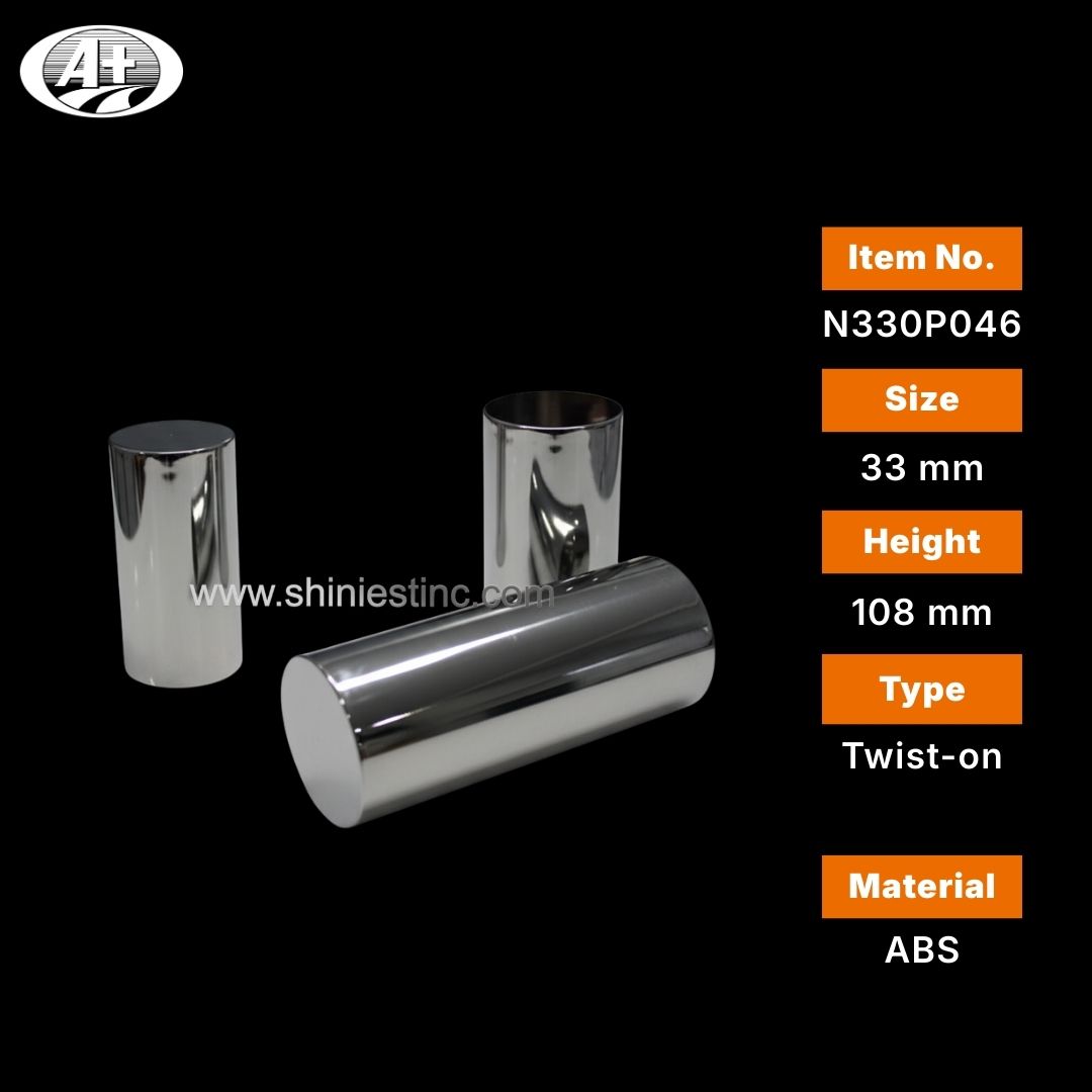 Chrome 33mm Cylinder Lug Nut Covers for 22.5 Inch Semi Truck Wheels