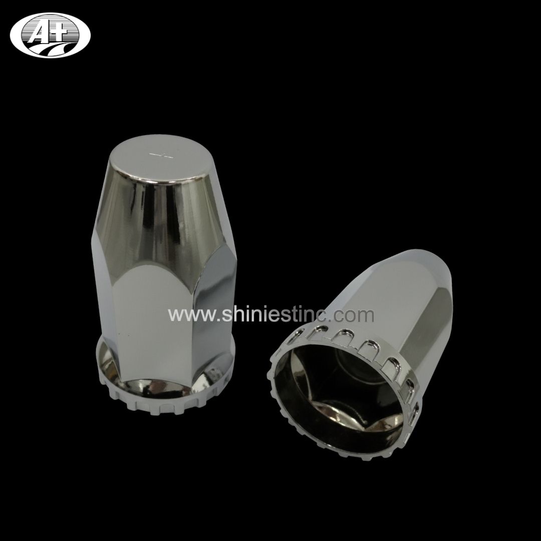 Chrome Metal 33mm Hexagonal Wheel Nut Cap for Highway Trucks