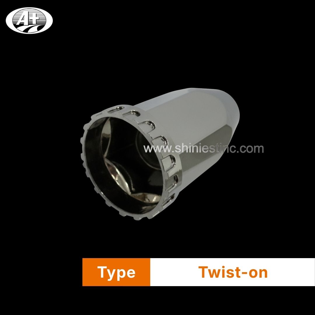 Chrome Metal 33mm Hexagonal Wheel Nut Cap for Highway Trucks