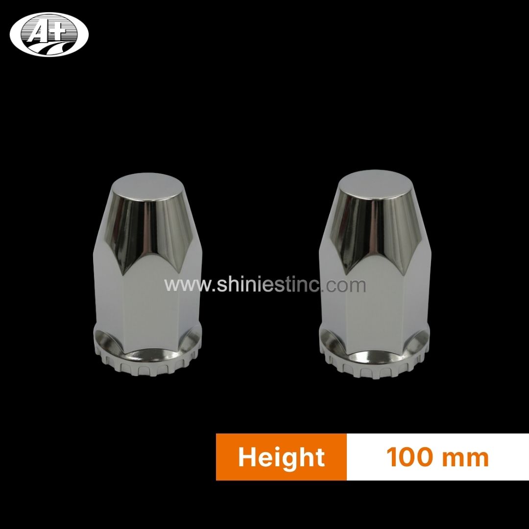Chrome Metal 33mm Hexagonal Wheel Nut Cap for Highway Trucks