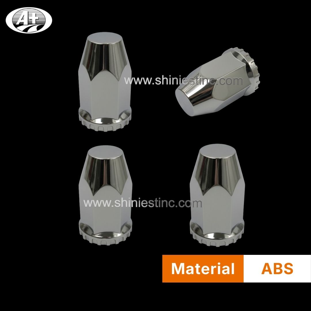 Chrome Metal 33mm Hexagonal Wheel Nut Cap for Highway Trucks