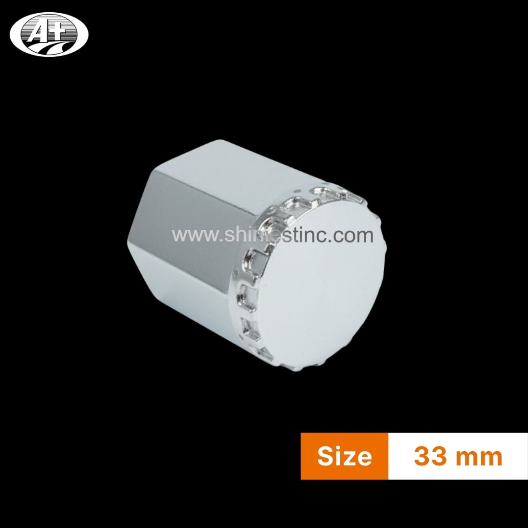 US Spec 33mm Chrome Hex Lug Cover for Tractor Trailers