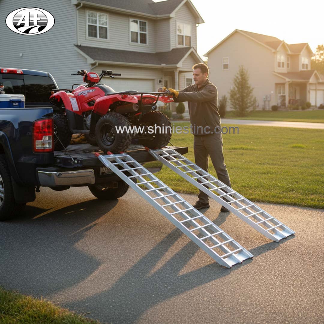 Heavy Duty Arched Folding Aluminum ATV Loading Ramp for Pickup