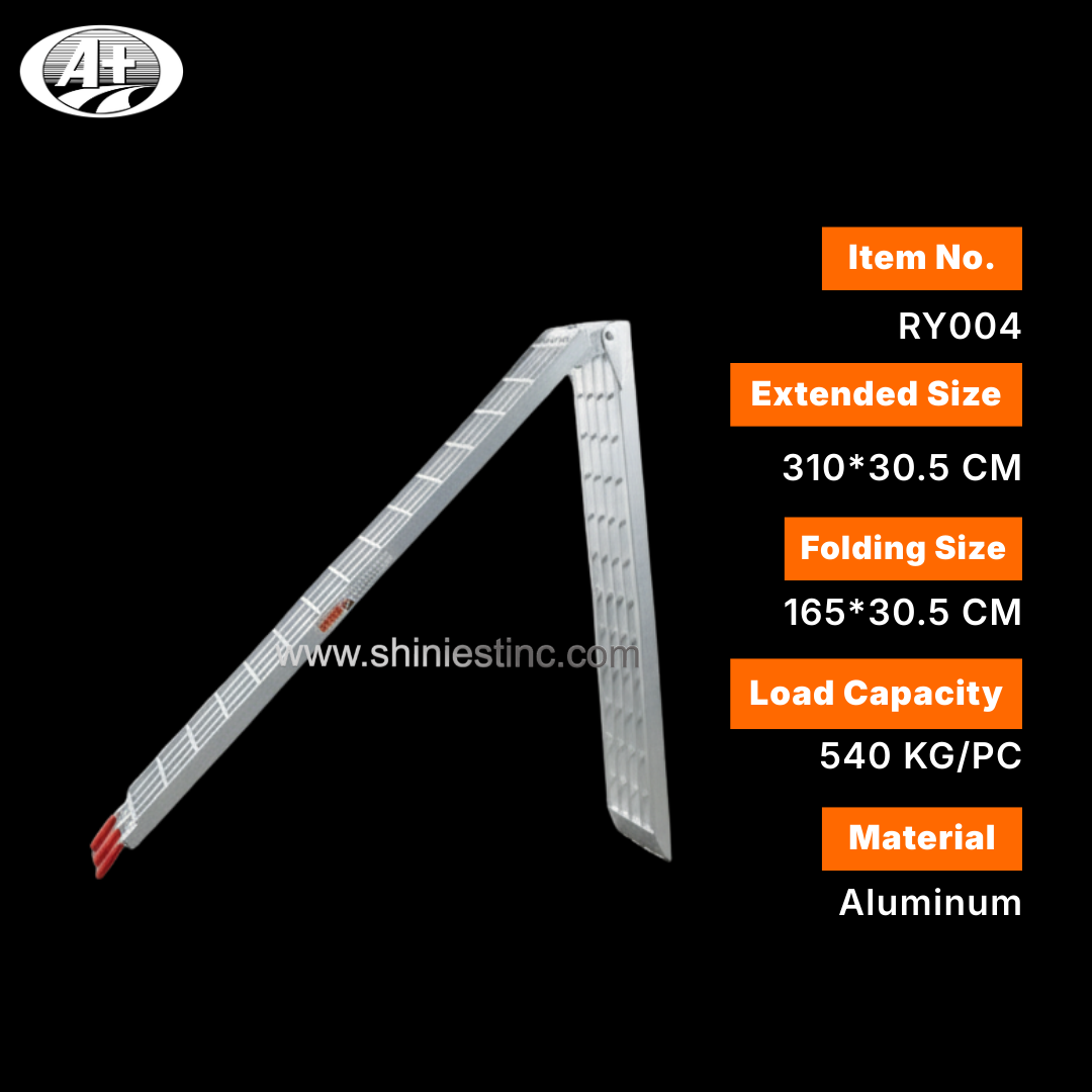 Arched Aluminum Folding ATV Loading Ramp with Ladder Rung Design
