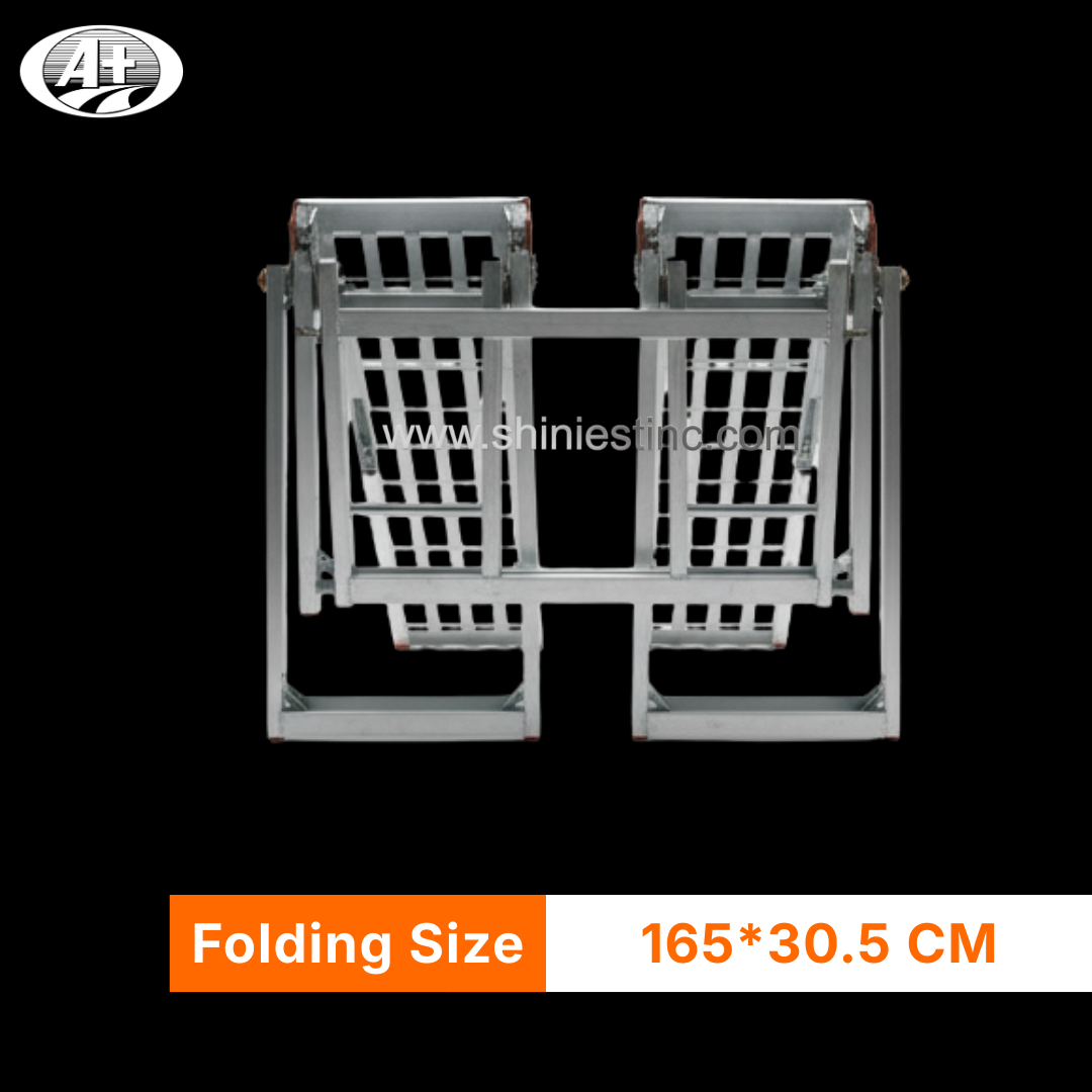 Arched Aluminum Folding ATV Loading Ramp with Ladder Rung Design