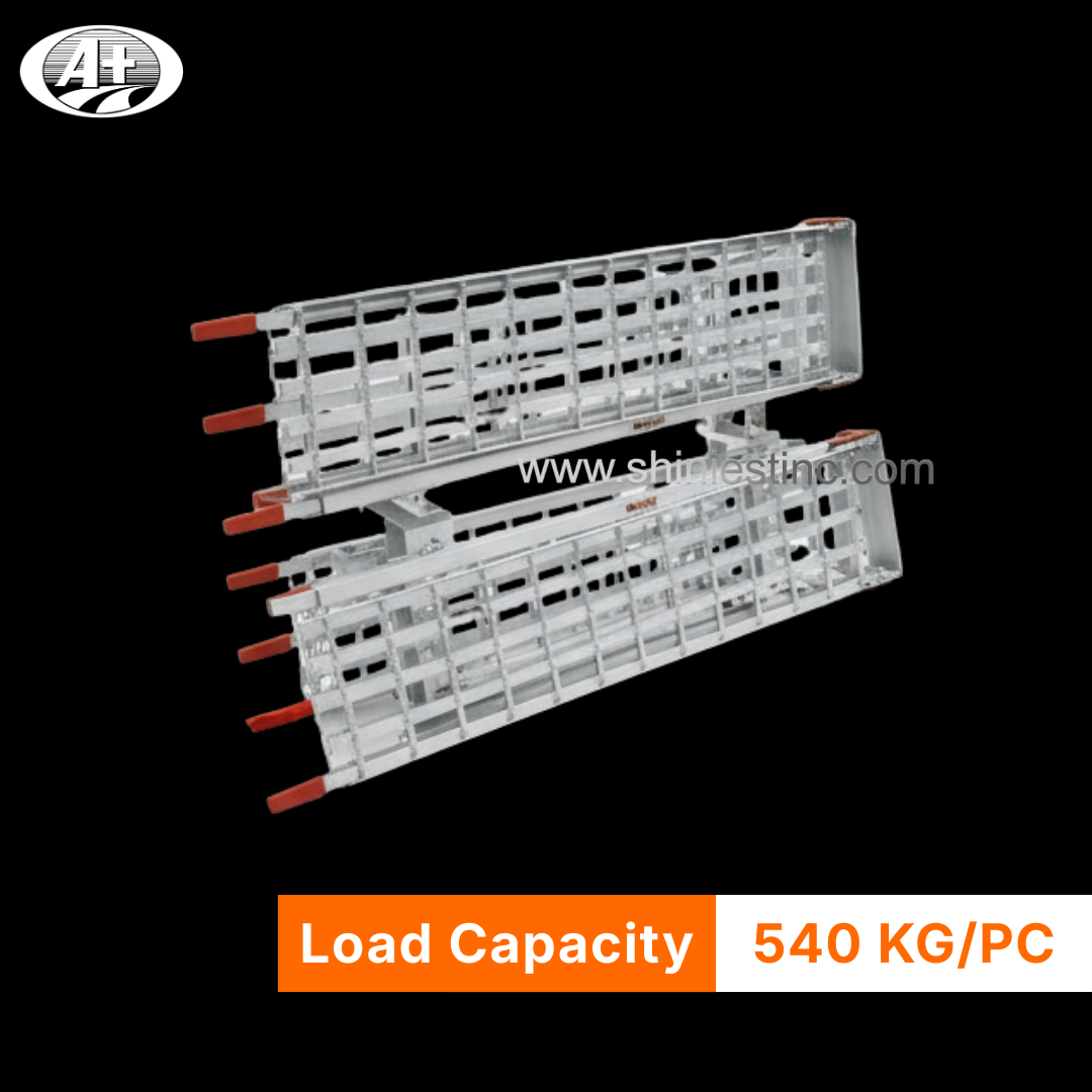 Arched Aluminum Folding ATV Loading Ramp with Ladder Rung Design