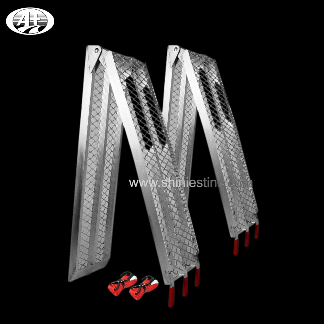 Arched Folding Aluminum ATV Loading Ramps with Expanded Metal Mesh Surface
