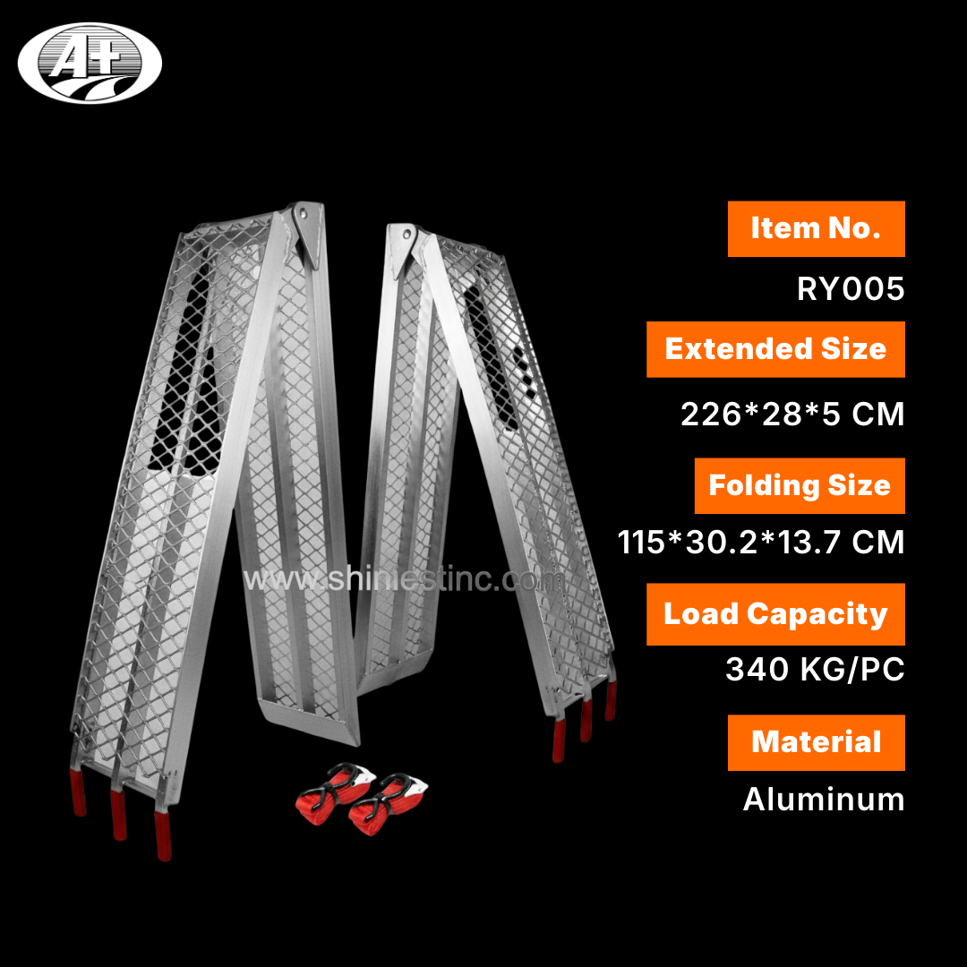 Arched Folding Aluminum ATV Loading Ramps with Expanded Metal Mesh Surface