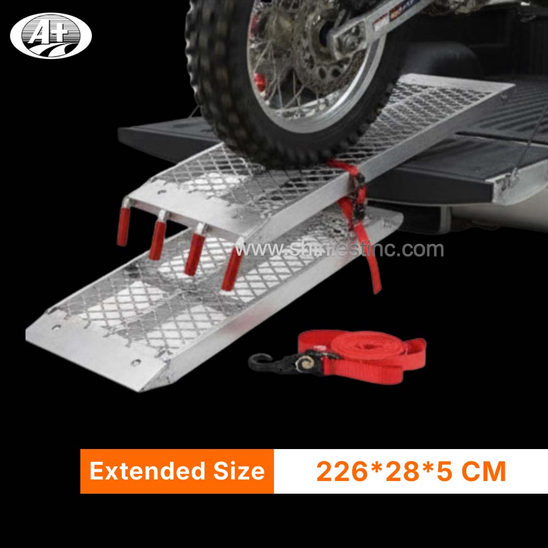 Arched Folding Aluminum ATV Loading Ramps with Expanded Metal Mesh Surface