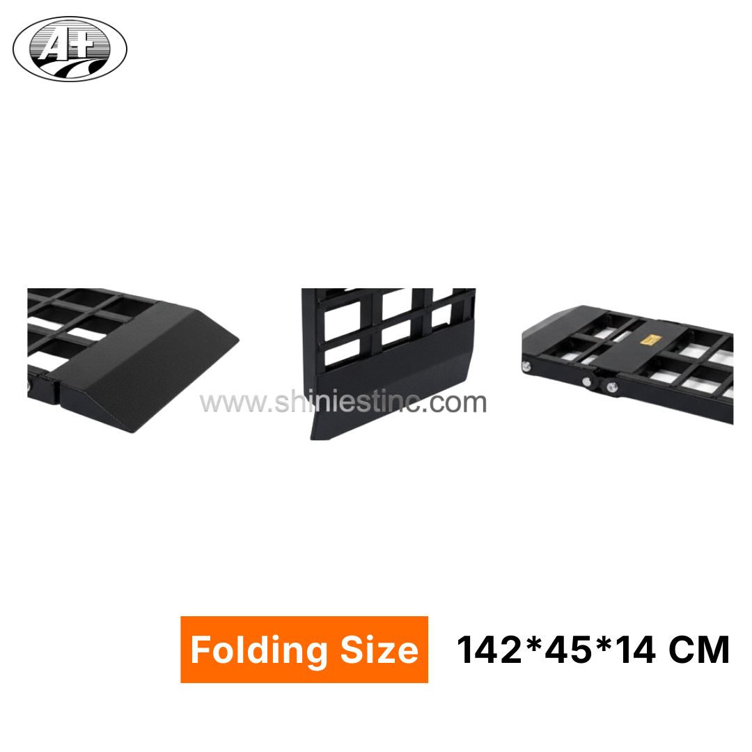 Black Powder Coated Steel Folding Arched ATV Loading Ramps