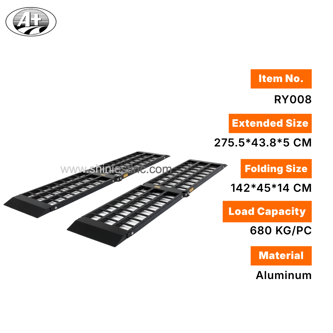 Black Powder Coated Steel Folding Arched ATV Loading Ramps