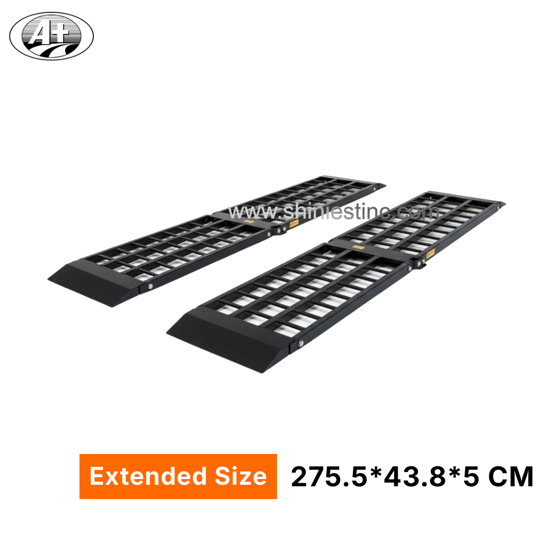 Black Powder Coated Steel Folding Arched ATV Loading Ramps