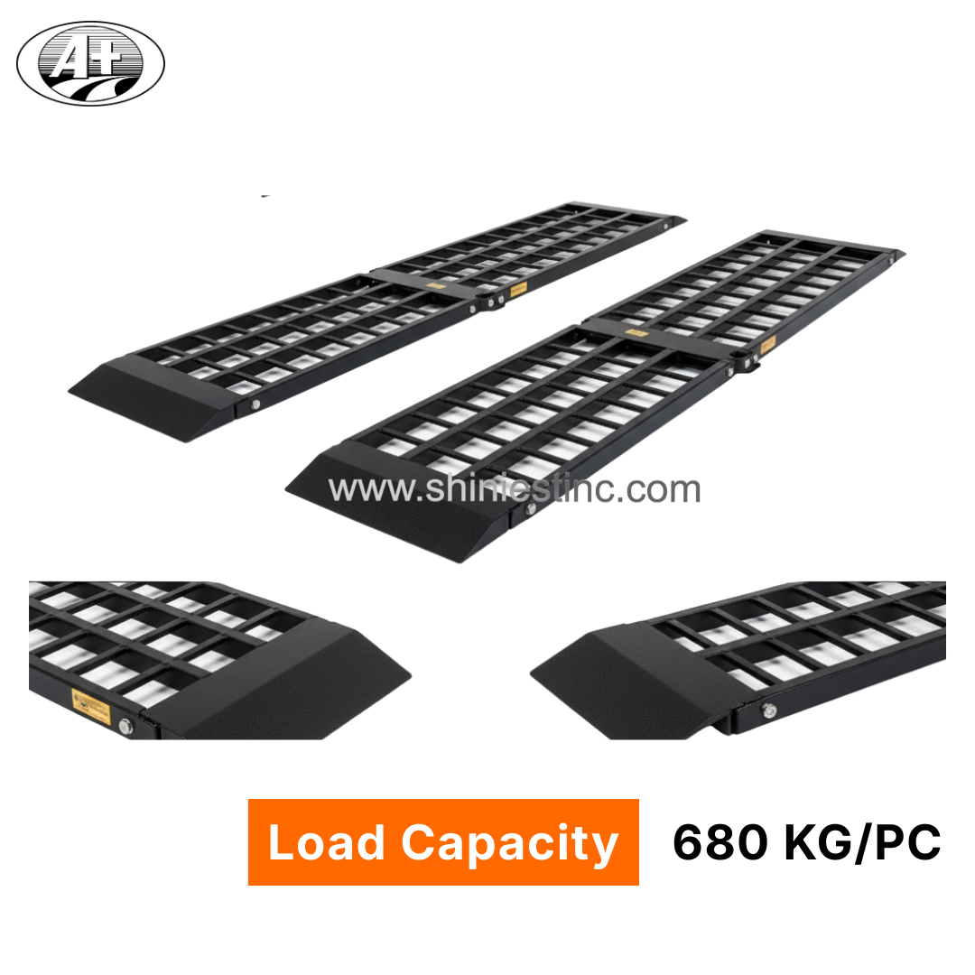 Black Powder Coated Steel Folding Arched ATV Loading Ramps