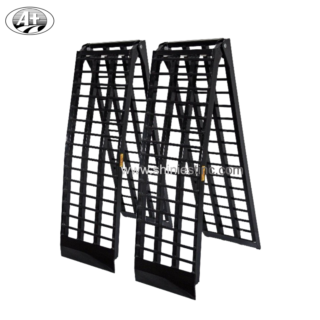 Black Powder Coated Steel Folding Arched ATV Loading Ramps