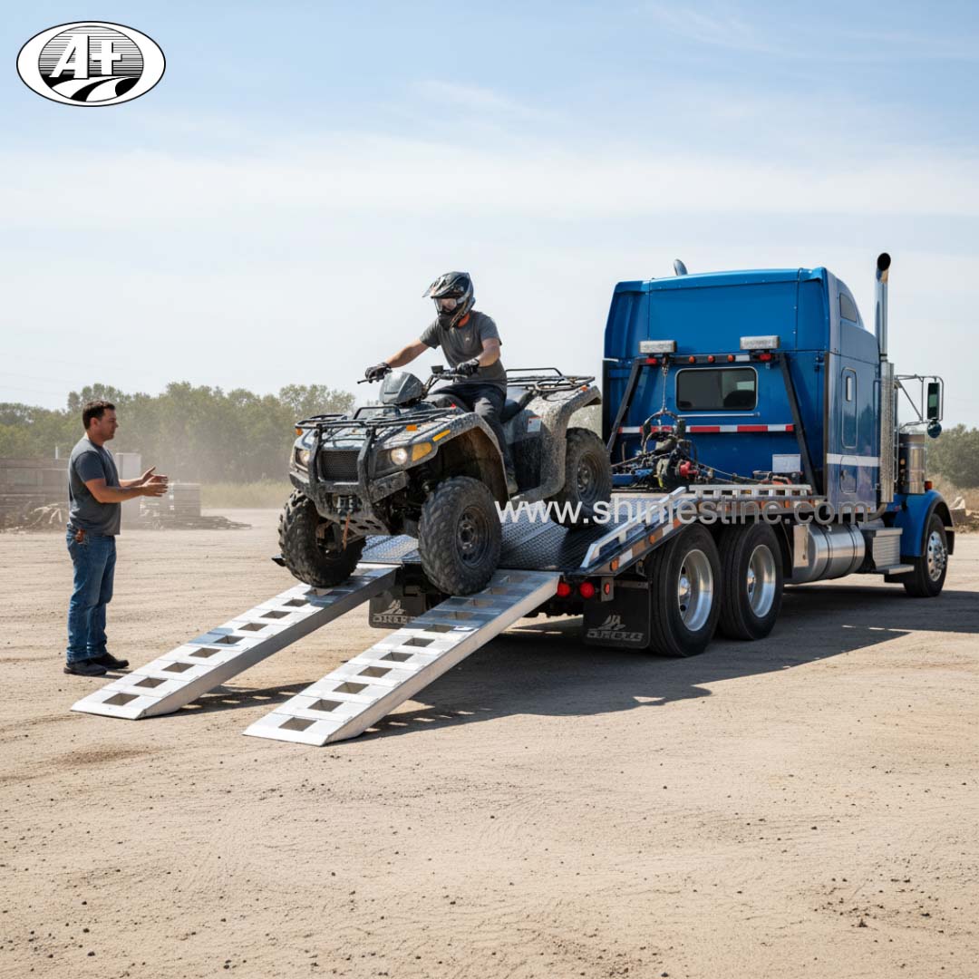 Heavy Duty Aluminum Straight Rung Loading Ramps for Car Haulers and Trailers