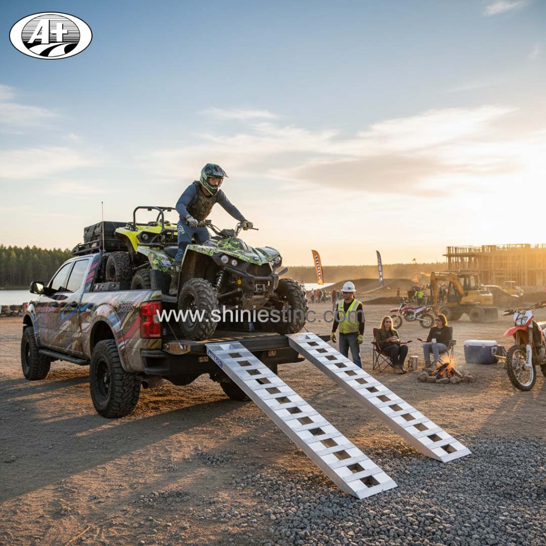 Heavy Duty Aluminum Straight Rung Loading Ramps for Car Haulers and Trailers