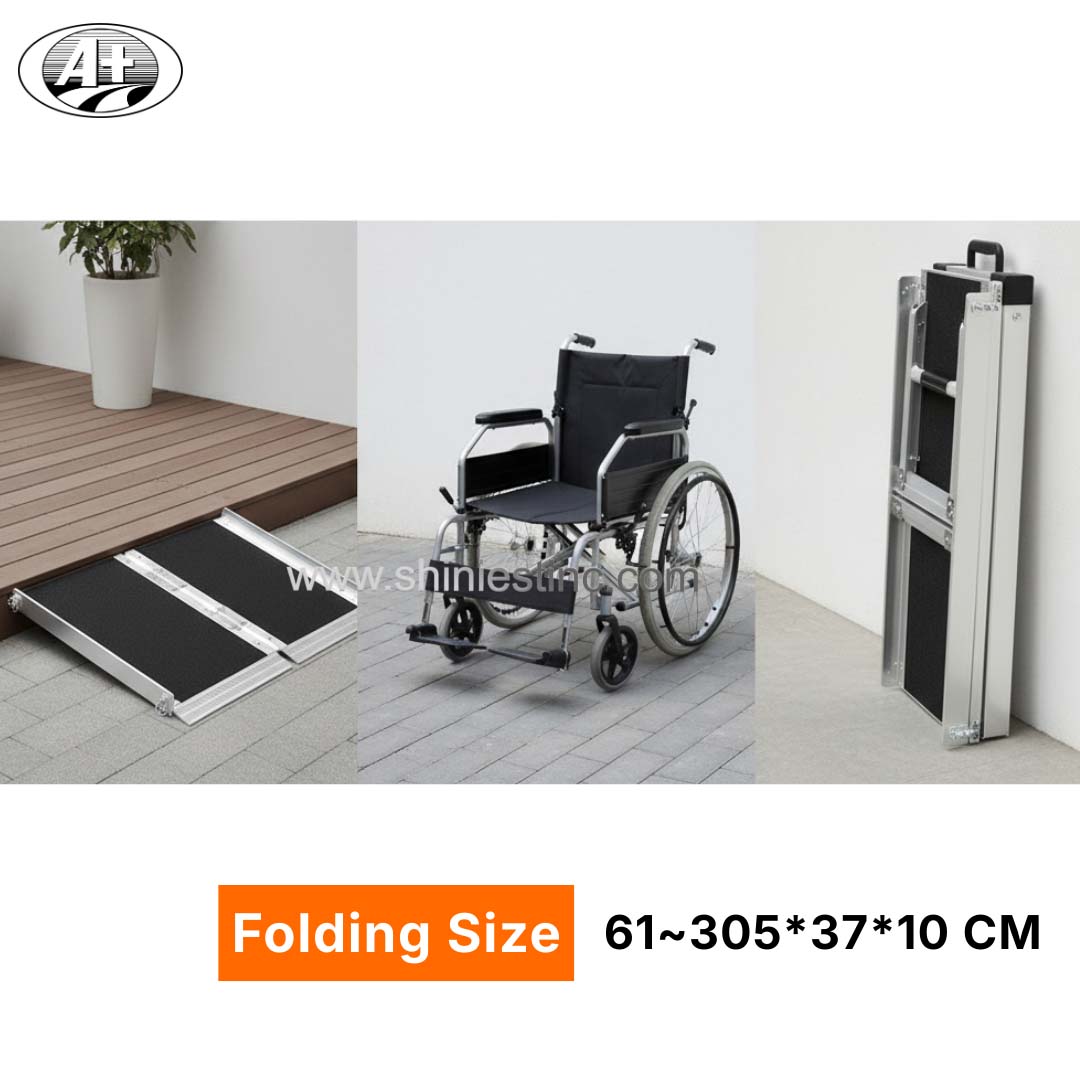 Portable Non-Slip Aluminum Folding Suitcase Ramp for Wheelchair Accessibility