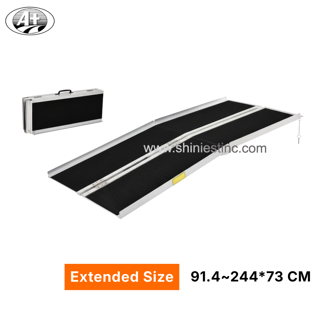 Heavy Duty Tri-Fold Aluminum Portable Wheelchair Ramp for Mobility Scooters