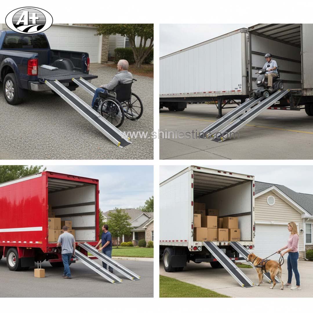 Portable Aluminum Folding and Telescoping Loading Ramp for ATV and Wheelchair